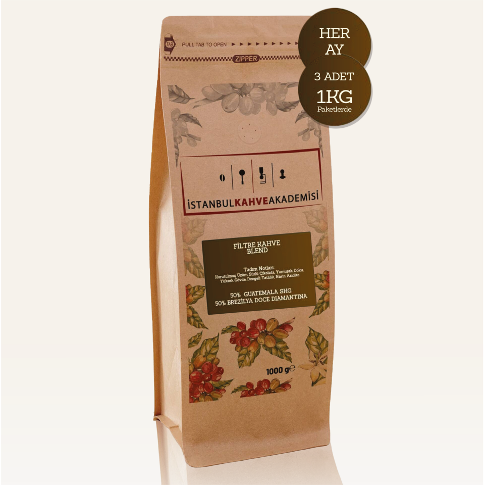 3 Aylık Filtre Kahve Blend Aboneliği – Her Ay 3 Kg Ürün / 1 Kg Paketlerde